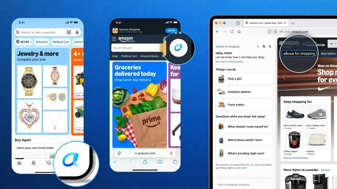 亚马逊官方Alexa for Shopping在手机及桌面网页中的界面