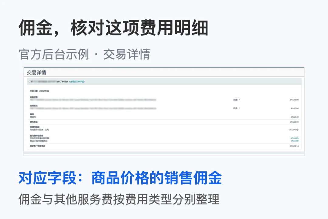 佣金,核对这项费用明细:亚马逊官方后台截图与中文导读